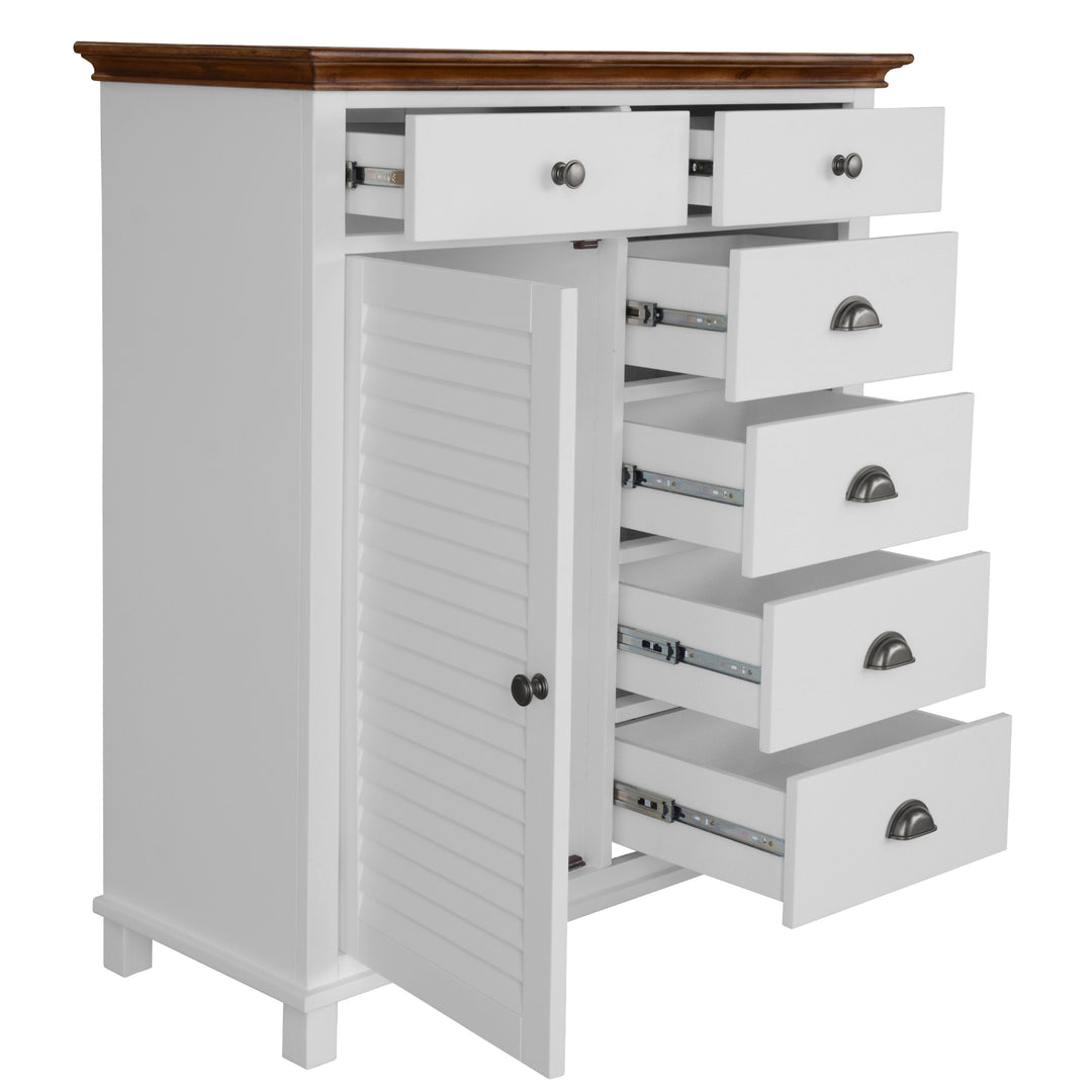 Hampton Style King Bedroom Suite with Tallboy - 6 Drawers & 2 Bedside Tables