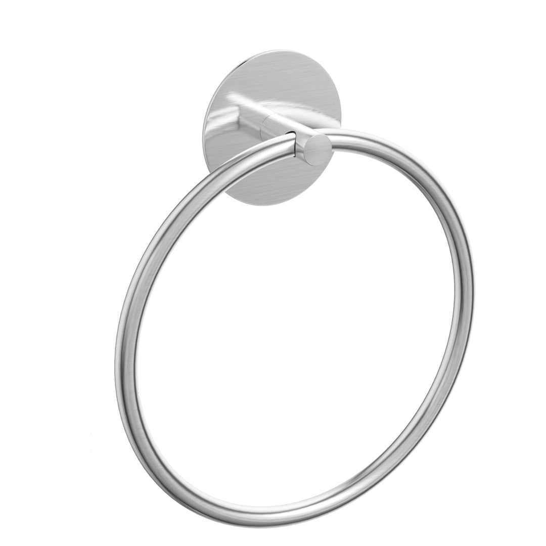 Round Silver Bathroom Towel Ring Adhesive Hand Towels Holder Rack – Pilbara Bathroom Warehouse Perth and regional Western Australia