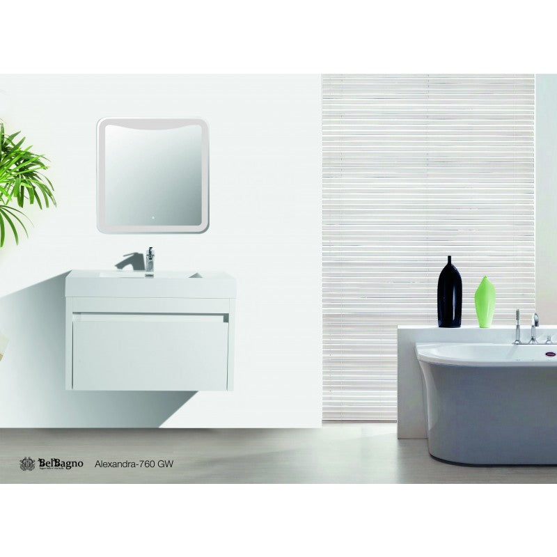 Alexandra wall hung bathroom vanity in gloss white modern floating vanity – Pilbara Bathroom Warehouse Perth and regional Western Australia