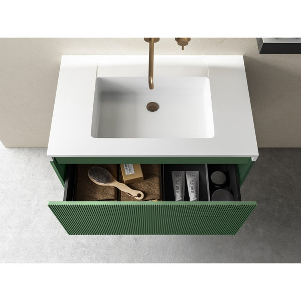 Rimini Wall Hung Bathroom Vanity 800mm Rain Forest finish – Pilbara Bathroom Warehouse Perth and regional Western Australia