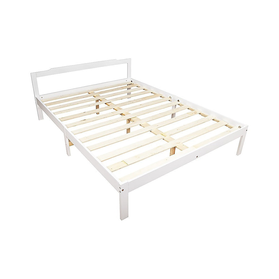 Sturdy Double Bed Frame in White Painted Pine Wood – Pilbara Bathroom Warehouse Perth and regional Western Australia