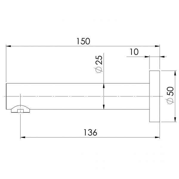 Vivid Wall Bath Outlet 150mm