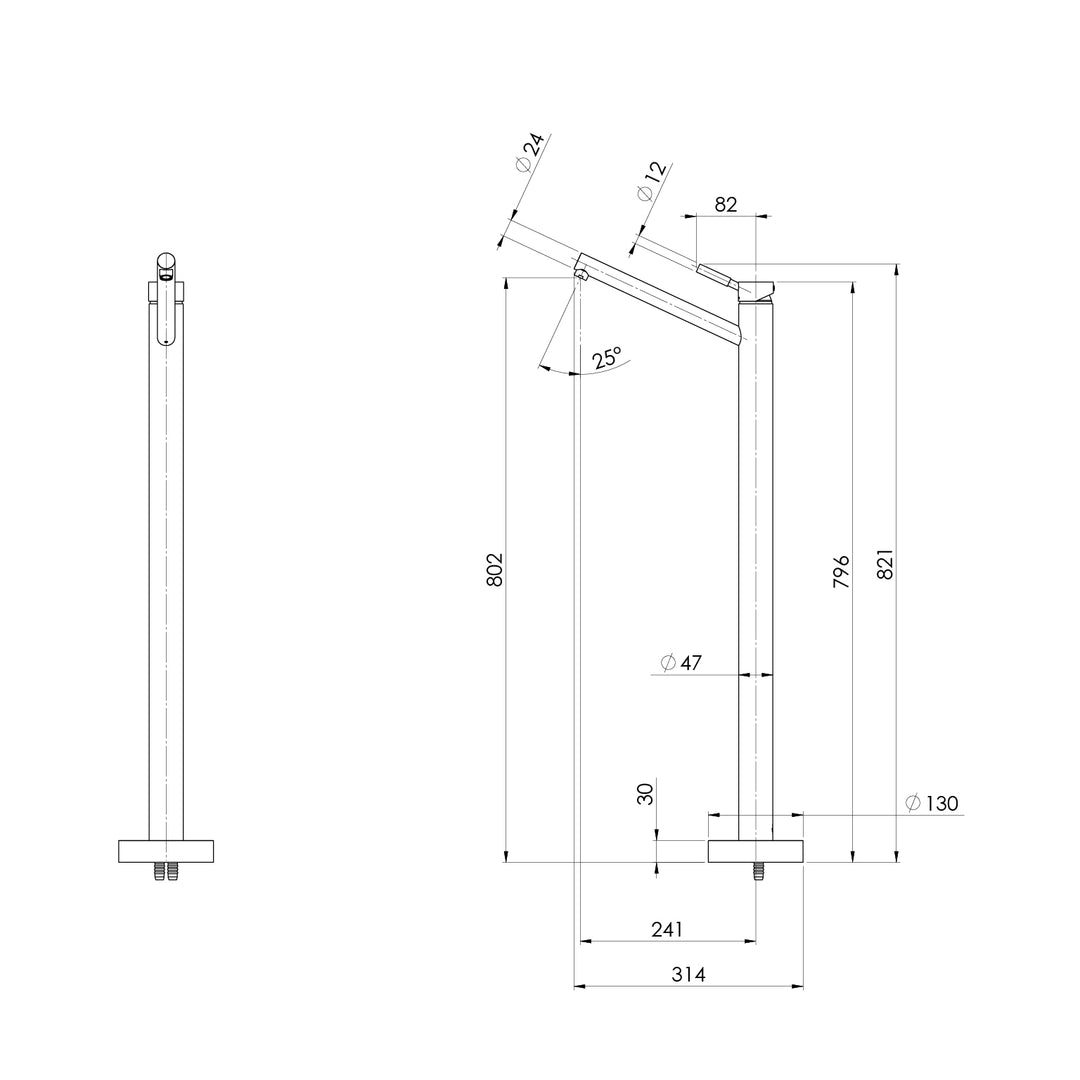 Vivid Floor Mounted Bath Mixer