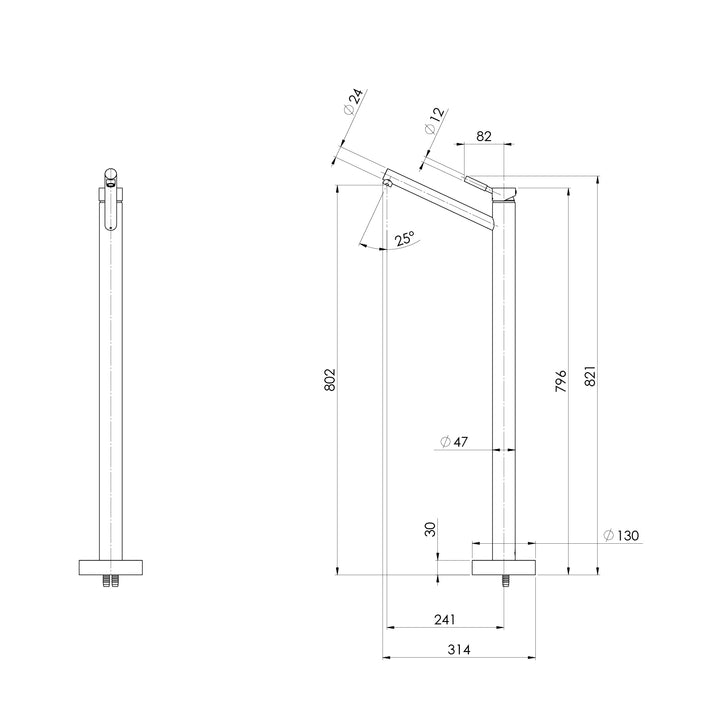 Vivid Floor Mounted Bath Mixer