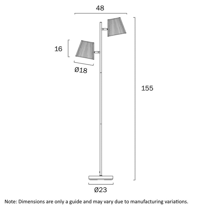 Valora Floor Lamp 2Lt in Bronze/Natural or Gun Metal/Black