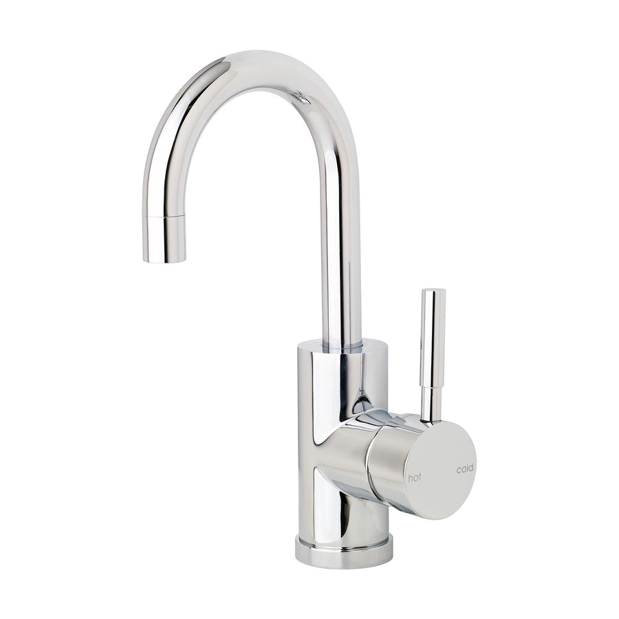 1 Vivid Basin Mixer 120mm Gooseneck, Mixers – Pilbara Bathroom Warehouse