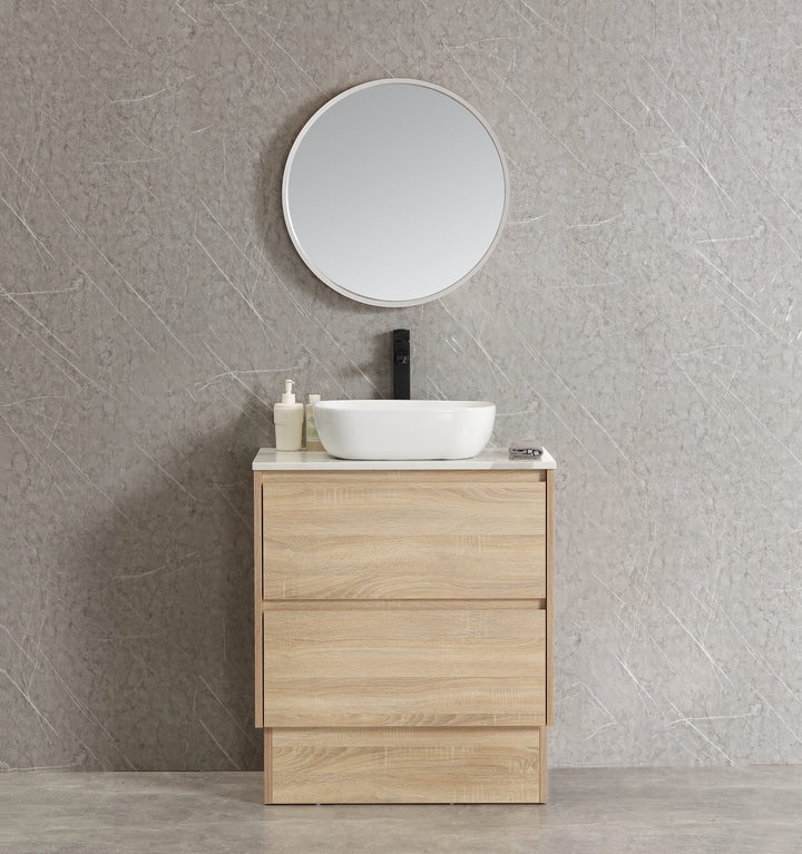 Caliber 900 Vanity – Oak | Wall-Hung or Freestanding with Stone Top and Basin
