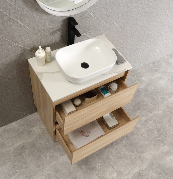 Caliber 900 Vanity – Oak | Wall-Hung or Freestanding with Stone Top and Basin
