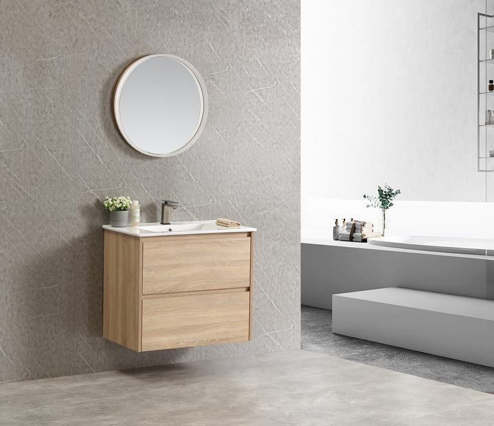 Caliber 900 Vanity – Oak | Wall-Hung or Freestanding with Stone Top and Basin