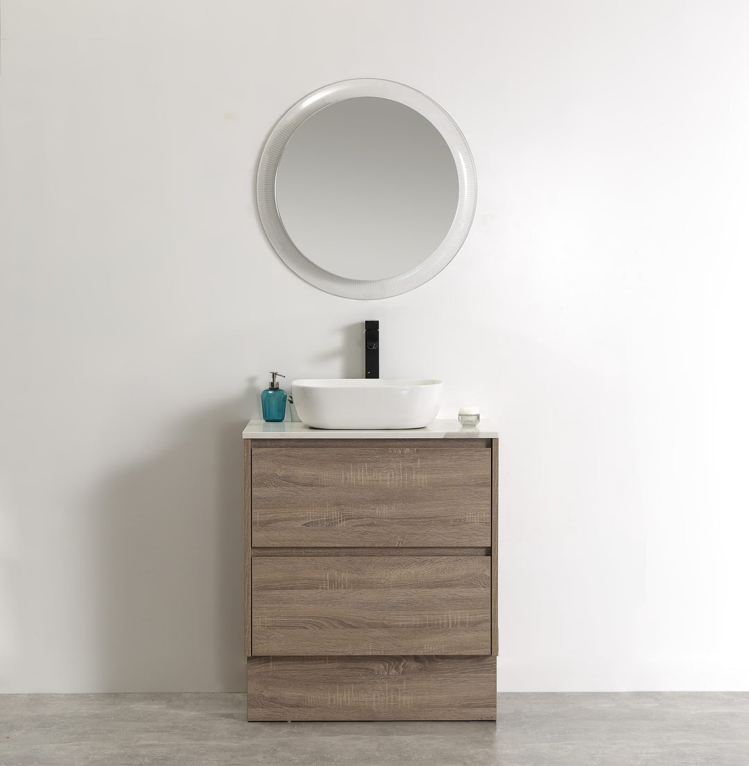 Caliber 900 Wenge Wall-Hung Vanity | Modern Floating Vanity with Stone Top and Basin