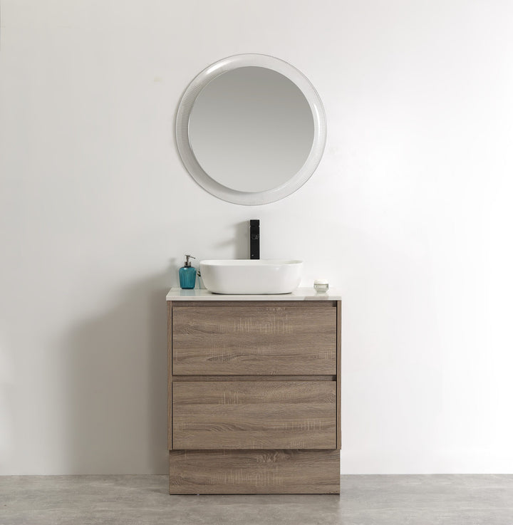 Caliber 900 Wenge Wall-Hung Vanity | Modern Floating Vanity with Stone Top and Basin