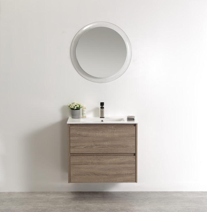 Caliber 900 Wenge Wall-Hung Vanity | Modern Floating Vanity with Stone Top and Basin