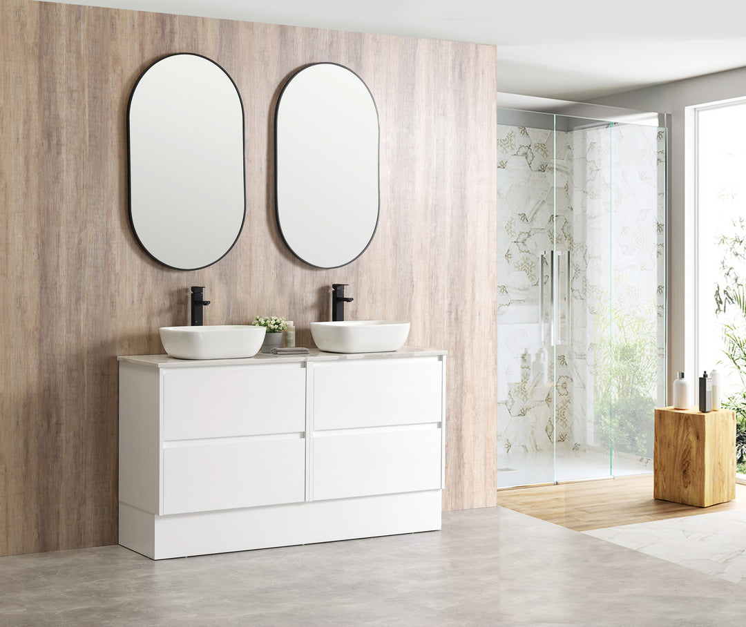 Caliber 1800 White Wall Hung Vanity