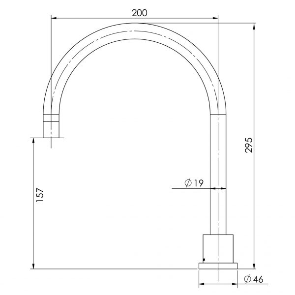 Vivid Pin Lever Hob Spa Outlet 200mm Gooseneck