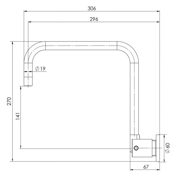 Vivid Pin Lever Wall Sink Set 240mm Squareline
