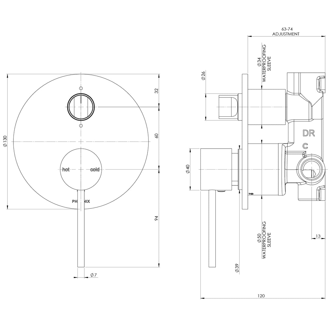 Vivid Slimline SwitchMix Shower / Bath Diverter Mixer