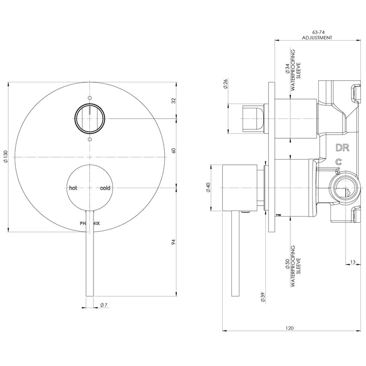 Vivid Slimline SwitchMix Shower / Bath Diverter Mixer