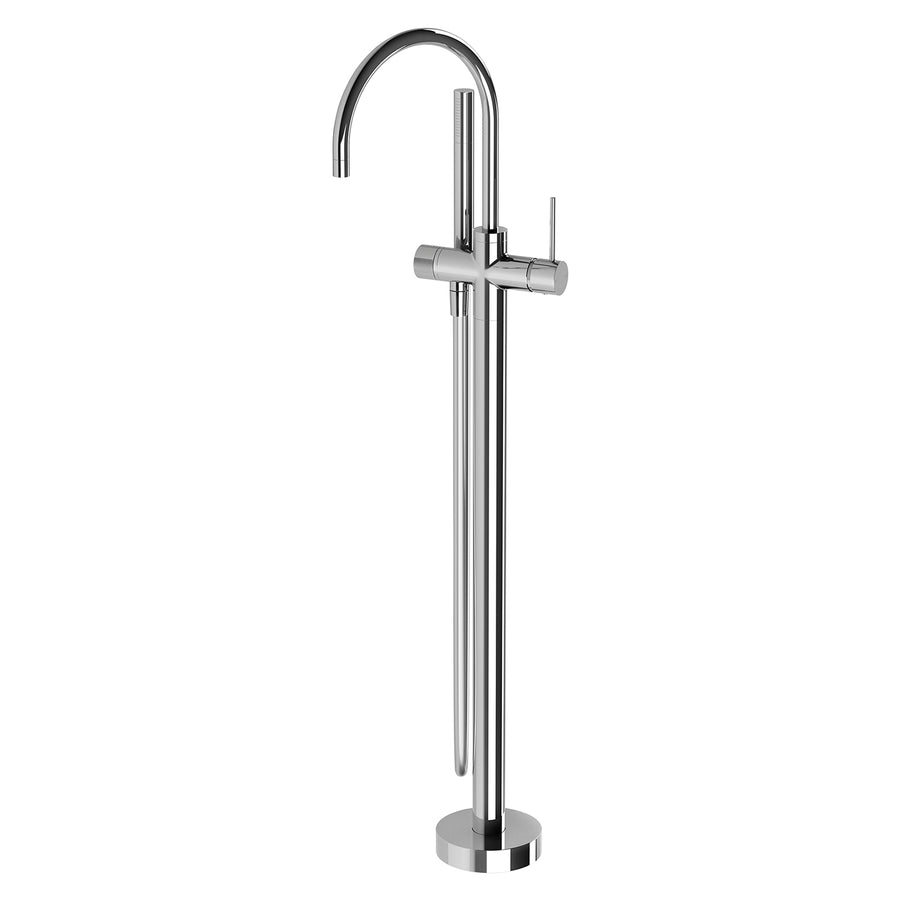 1 Vivid Slimline Floor Mounted Bath Mixer with Hand Shower, Mixers – Pilbara Bathroom Warehouse