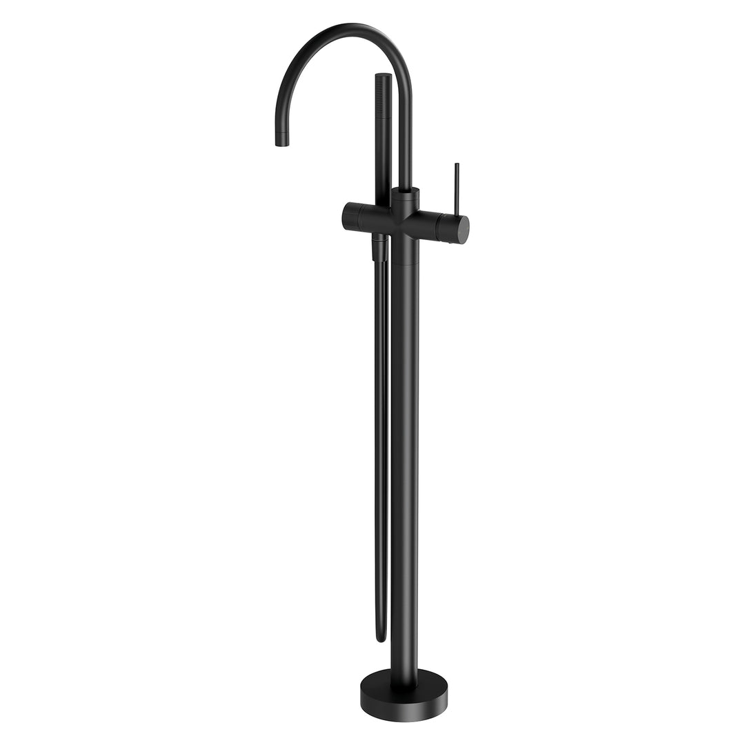 3 Vivid Slimline Floor Mounted Bath Mixer with Hand Shower, Mixers – Pilbara Bathroom Warehouse