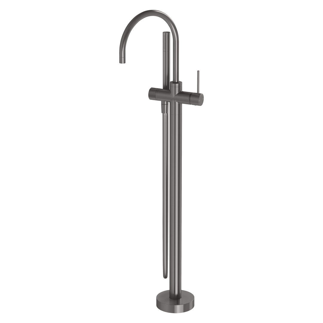 5 Vivid Slimline Floor Mounted Bath Mixer with Hand Shower, Mixers – Pilbara Bathroom Warehouse