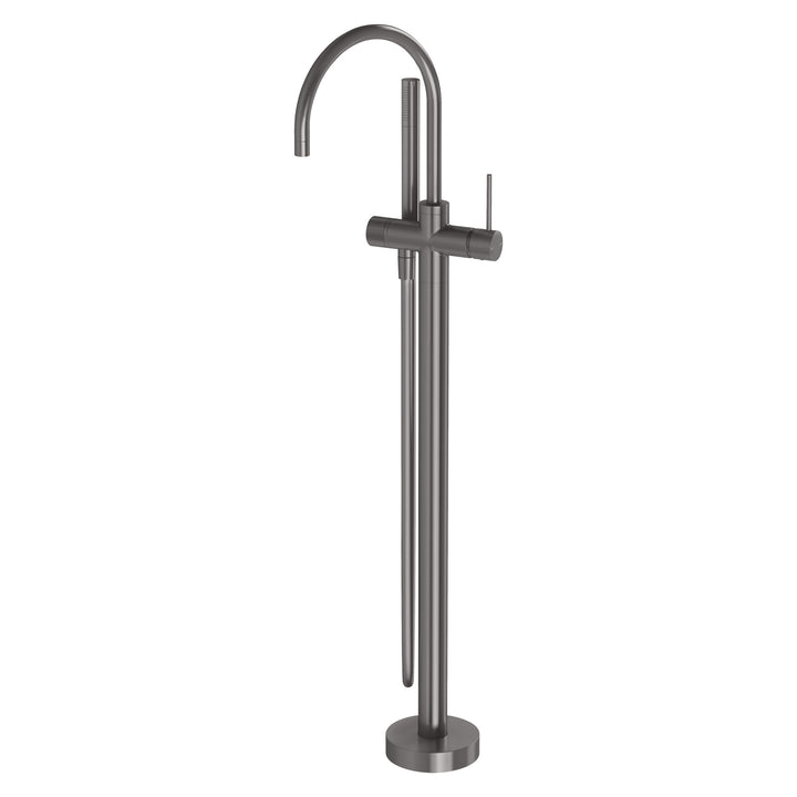 5 Vivid Slimline Floor Mounted Bath Mixer with Hand Shower, Mixers – Pilbara Bathroom Warehouse