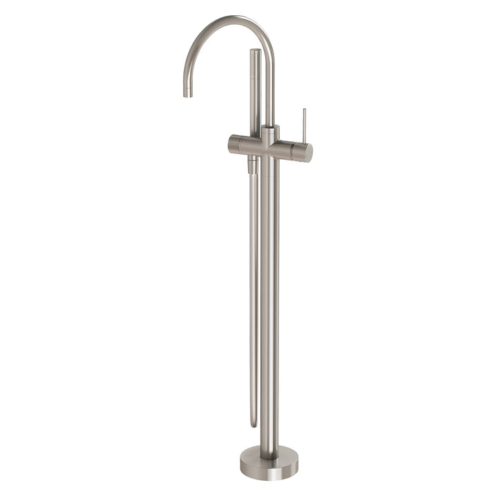 6 Vivid Slimline Floor Mounted Bath Mixer with Hand Shower, Mixers – Pilbara Bathroom Warehouse