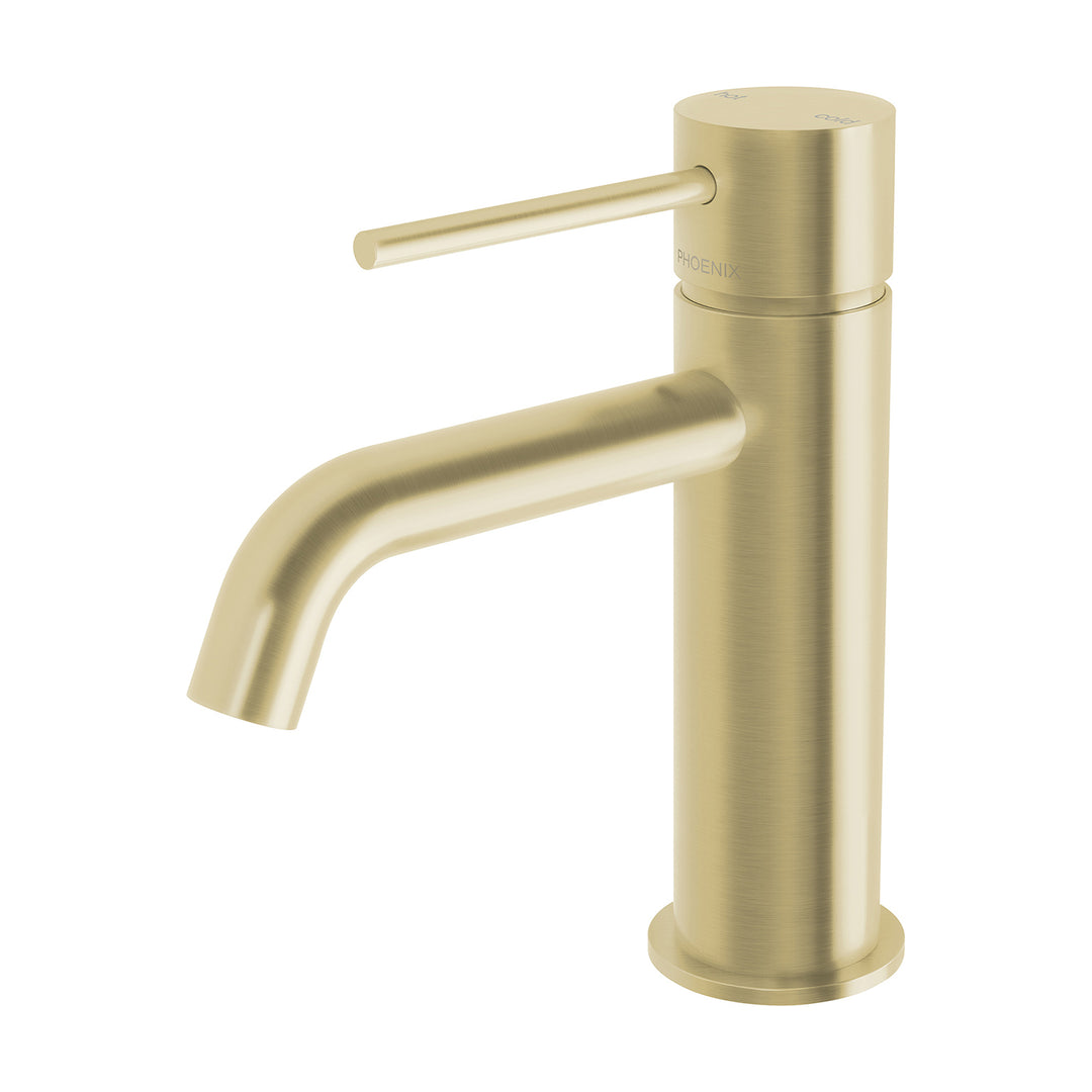 4 Vivid Slimline Basin Mixer Curved Outlet , Mixers – Pilbara Bathroom Warehouse
