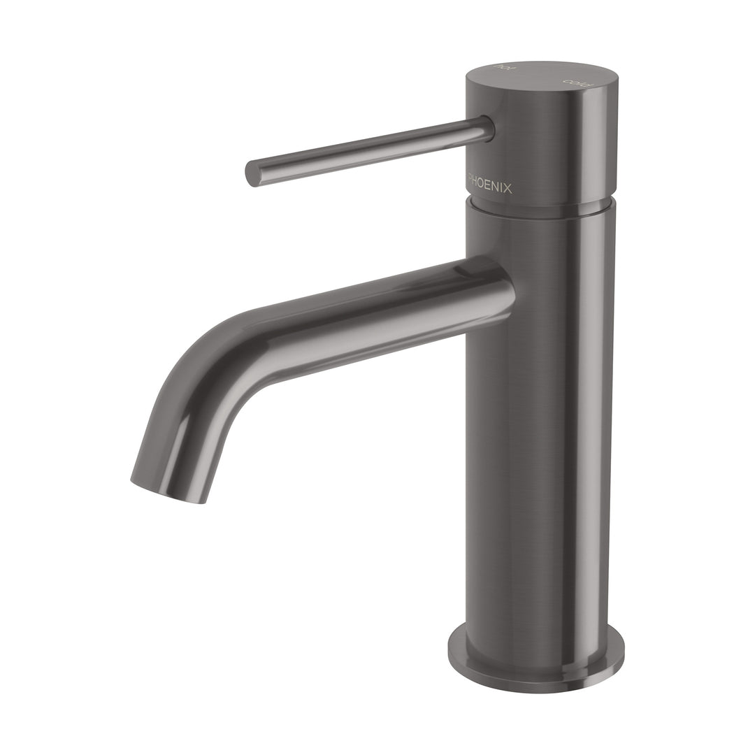 5 Vivid Slimline Basin Mixer Curved Outlet , Mixers – Pilbara Bathroom Warehouse