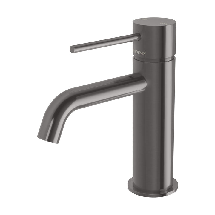 5 Vivid Slimline Basin Mixer Curved Outlet , Mixers – Pilbara Bathroom Warehouse