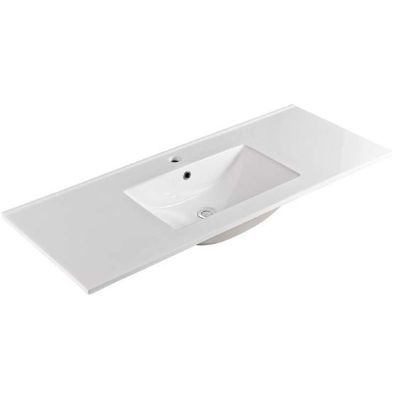 Vanity Top White Ceramic 120cm 1-Taphole