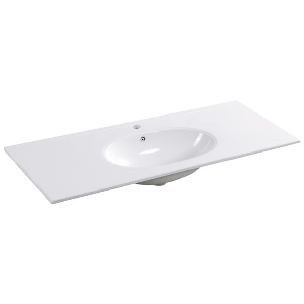 Fiona Vanity Top White Ceramic 120cm 1-Taphole