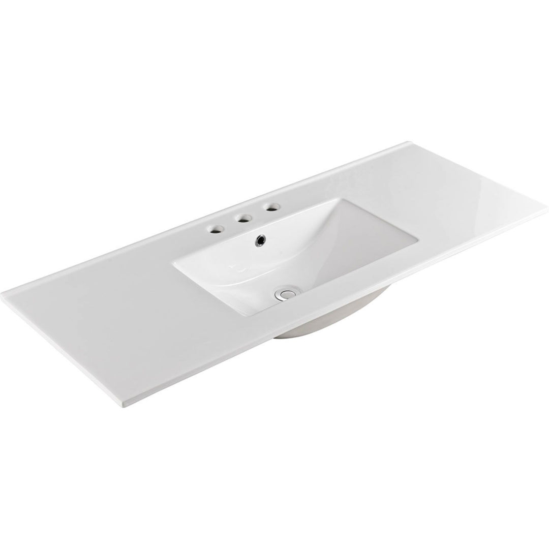 Vanity Top White Ceramic 120cm 3-Taphole