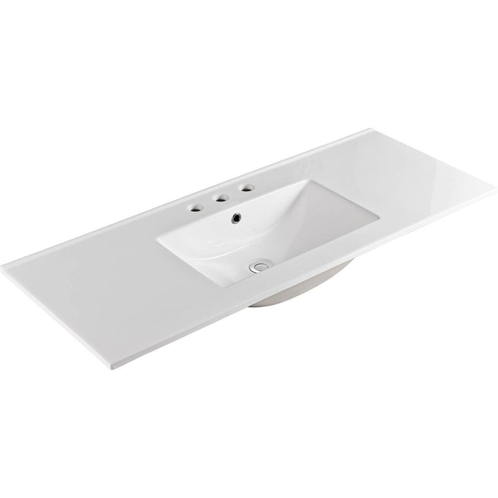 Vanity Top White Ceramic 120cm 3-Taphole