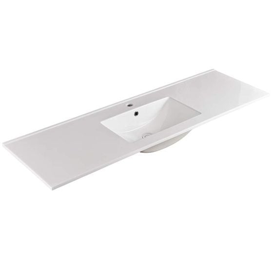 Vanity Top White Ceramic 150cm Single Bowl 1-Taphole