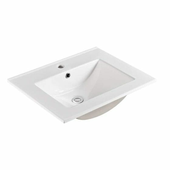 Jessica Vanity Top White Ceramic 60cm 1-Taphole