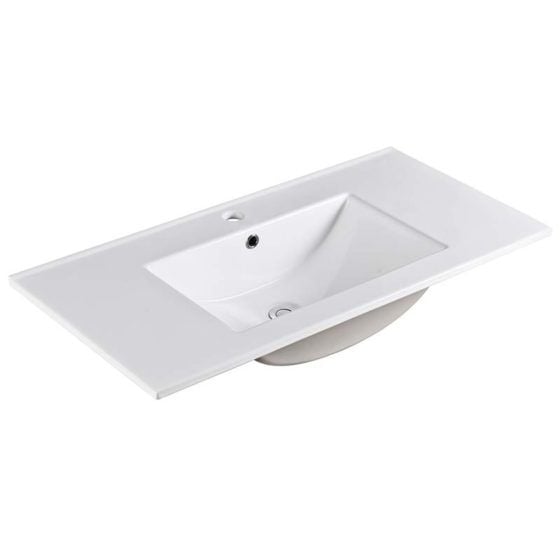 Vanity Top White Ceramic 90cm 1-Taphole