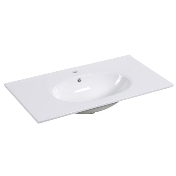 Fiona Vanity Top White Ceramic 90cm 1-Taphole