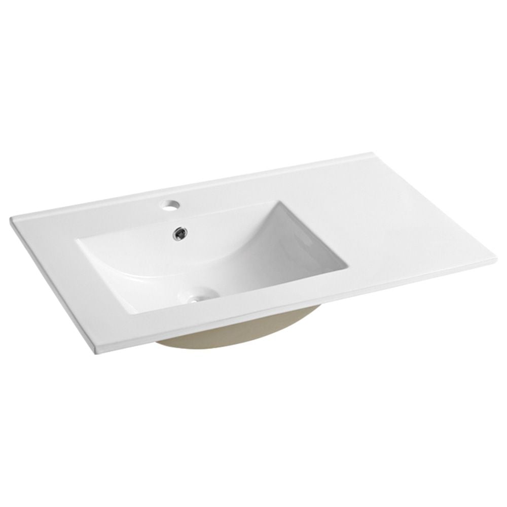Vanity Top White Ceramic 90cm Left Hand Bowl 1-Taphole