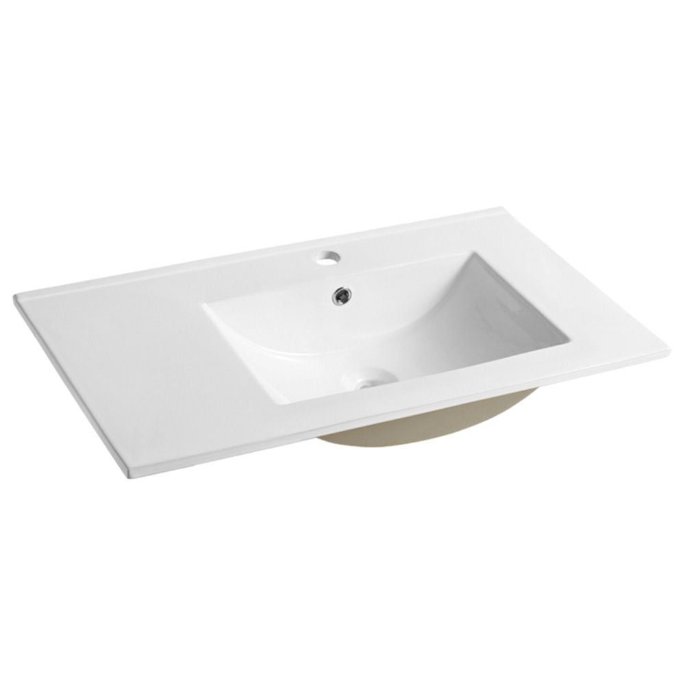 Vanity Top White Ceramic 90cm Right Hand Bowl 1-Taphole