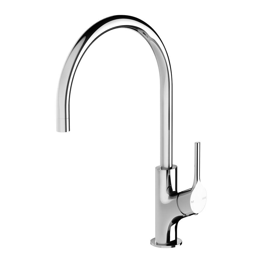 1 Vivid Slimline Oval Sink Mixer 220mm Gooseneck, Mixers – Pilbara Bathroom Warehouse