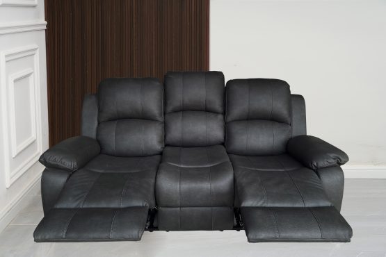 Valor 3 Seater Manual Recliner Black