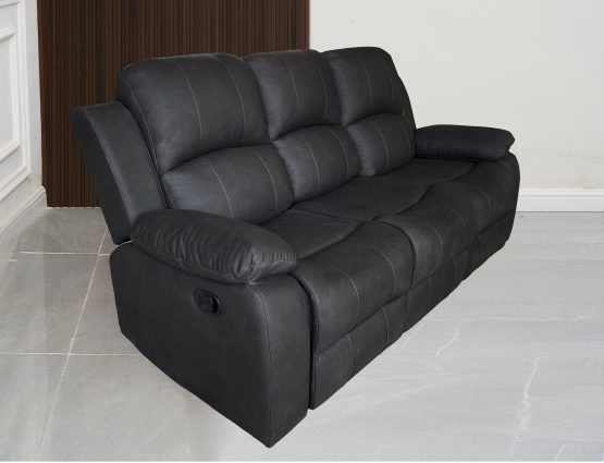 Valor 3 Seater Manual Recliner Black