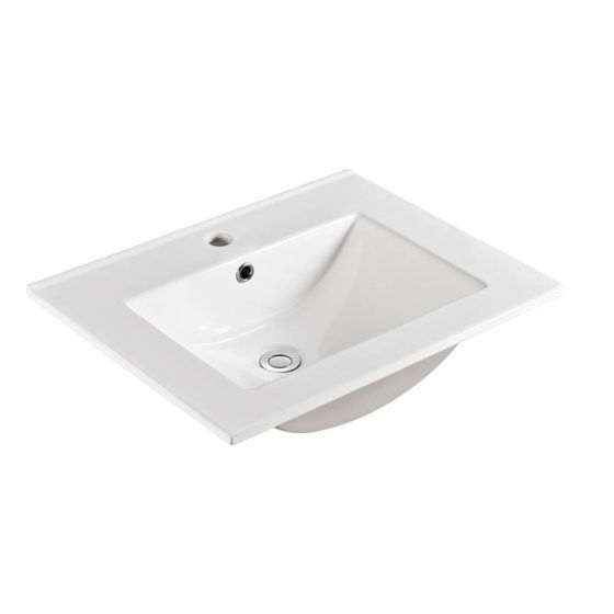 Vanity Top White Ceramic 60cm 1-Taphole