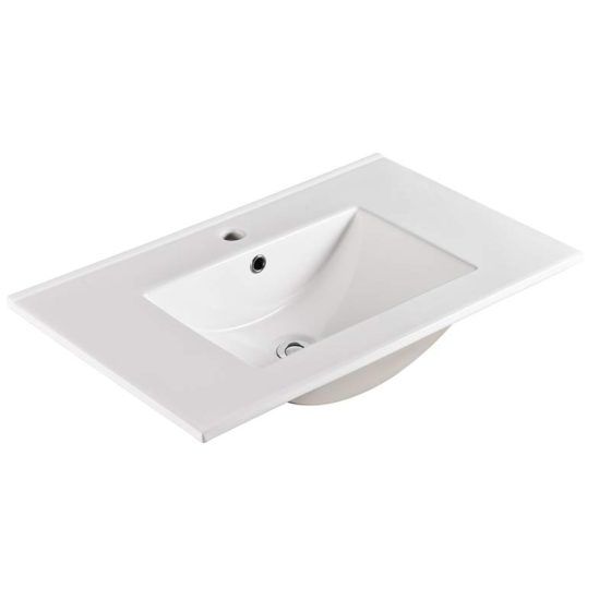 Vanity Top White Ceramic 75cm 1-Taphole