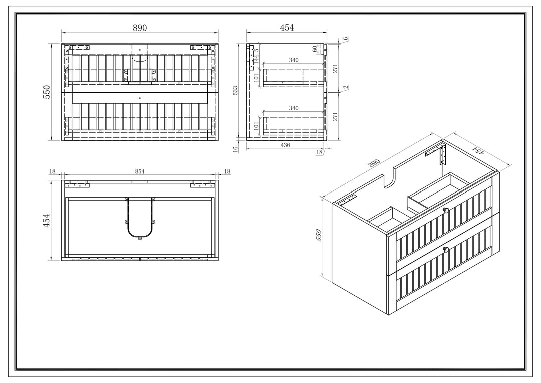 Venetian 900 Matte White – Wall Hung