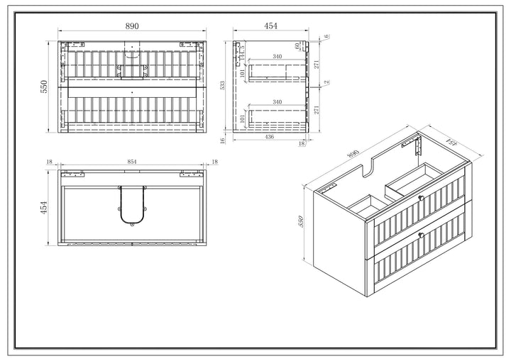 Venetian 900 Matte White – Wall Hung