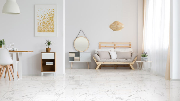 Veneto Carrara Polished 300x600mm Porcelain Tile: Luxurious Marble Finish for Modern Spaces