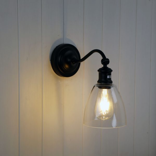 WARWICK Wall Light – Black/Clear