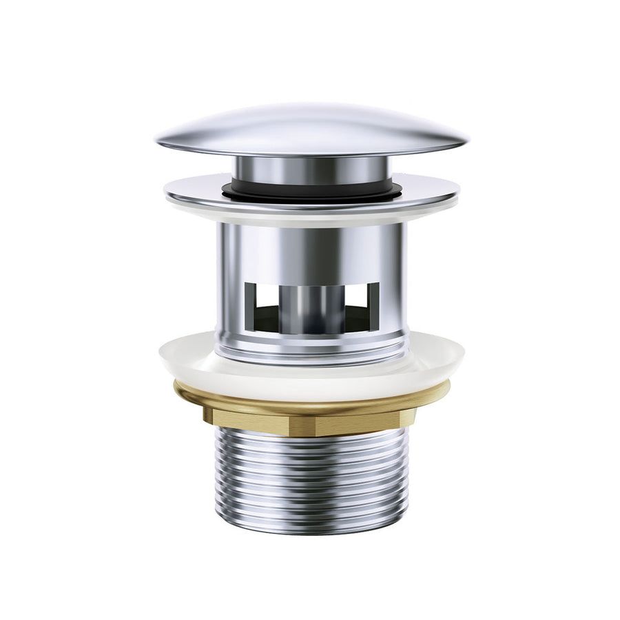 Pop-Up Basin Waste 32mm with Overflow Chrome – Push-Down Chrome Basin Plug – Pilbara Bathroom Warehouse Perth and regional Western Australia