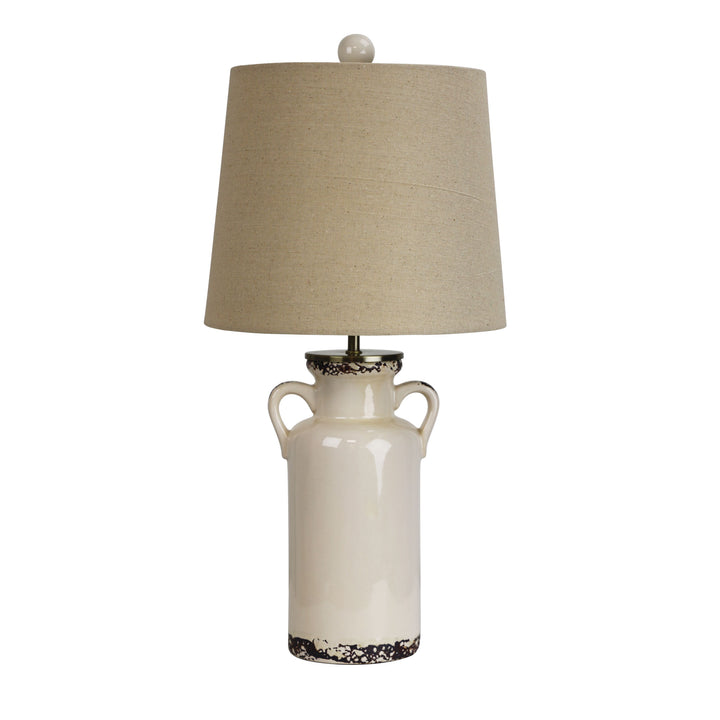 WHITBY Distressed Ceramic Lamp with Harp Shade